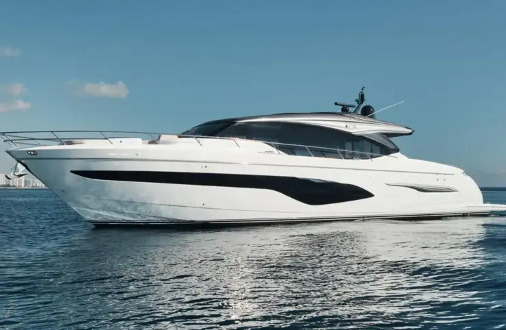 Princess V78 luxury yacht charter cruising on the French Riviera near Cannes and Monaco