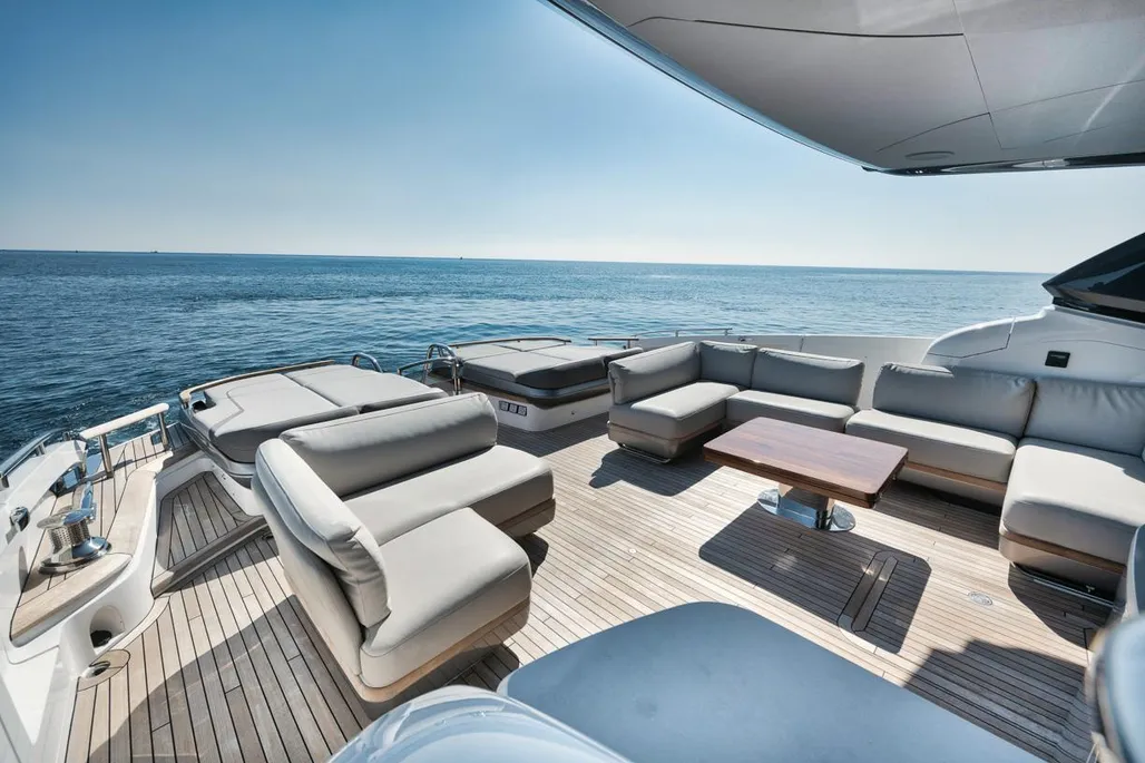 Princess V78 luxury yacht charter cruising on the French Riviera near Cannes and Monaco