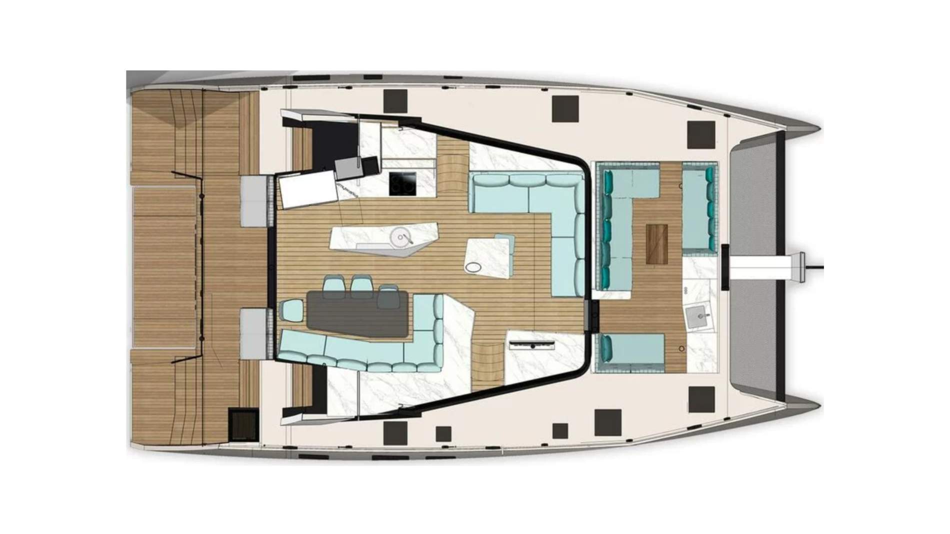 Wave 50 Catamaran for rent from Olbia, Sardinia – luxury sailing yacht exploring Costa Smeralda and La Maddalena islands.