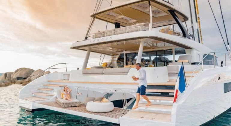 Luxury 77ft Catamaran Charter in Sardinia & Corsica | Riviera Boat