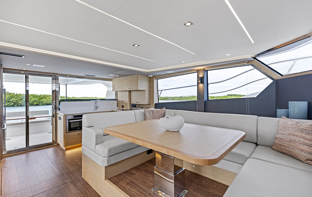 Aquila 50 luxury power catamaran charter cruising in Sardinia near Costa Smeralda