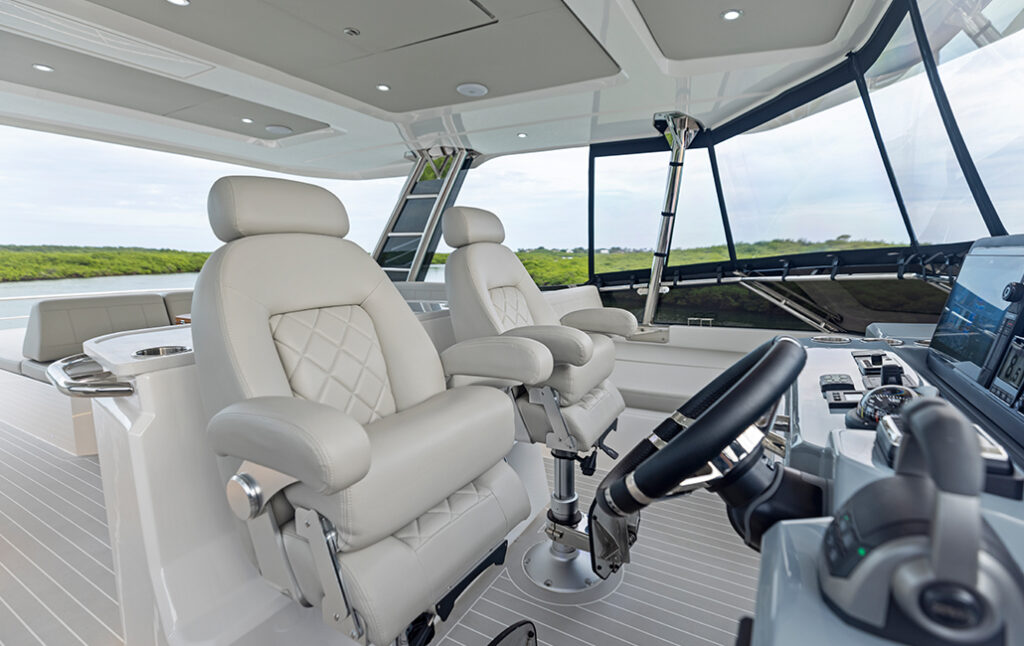 Aquila 50 luxury power catamaran charter cruising in Sardinia near Costa Smeralda