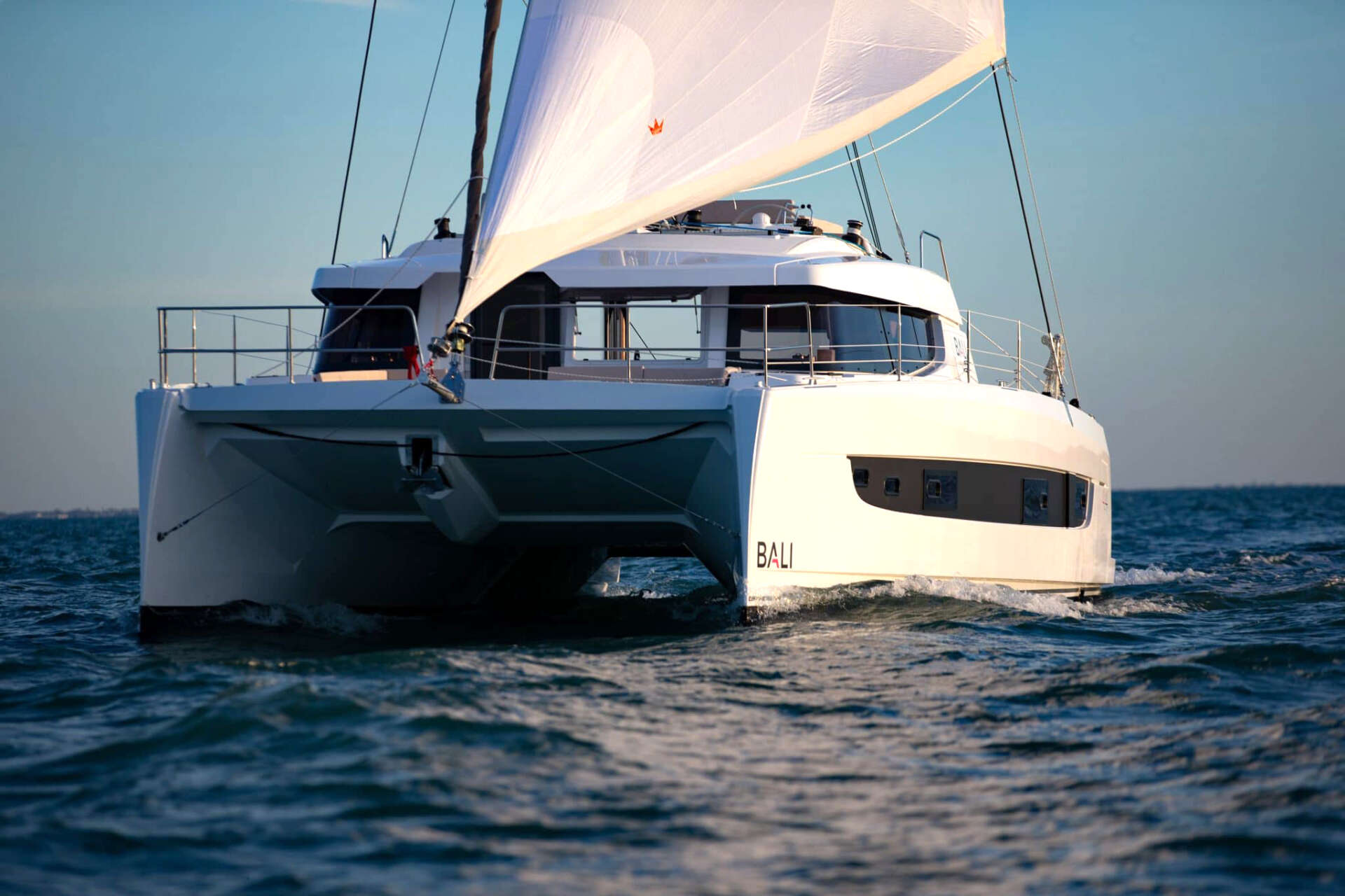 Bali 4.4 catamaran sailing in the Ionian Sea, Greece