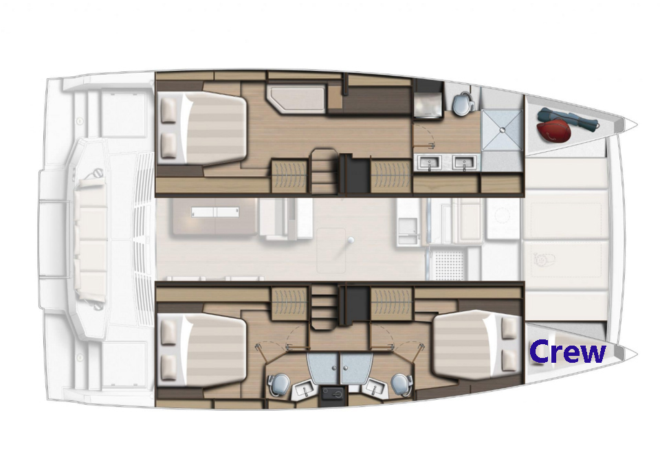 Bali 4.4 catamaran sailing in the Ionian Sea, Greece