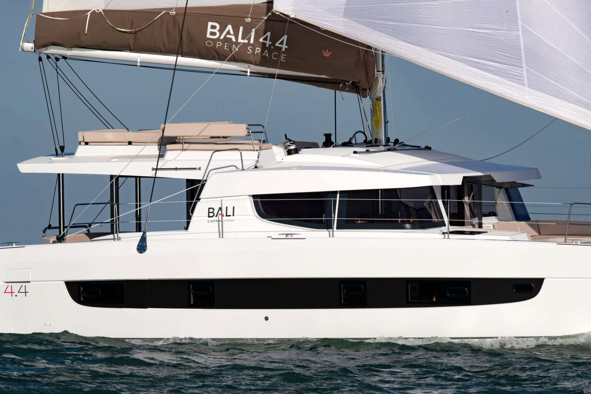 Bali 4.4 catamaran sailing in the Ionian Sea, Greece