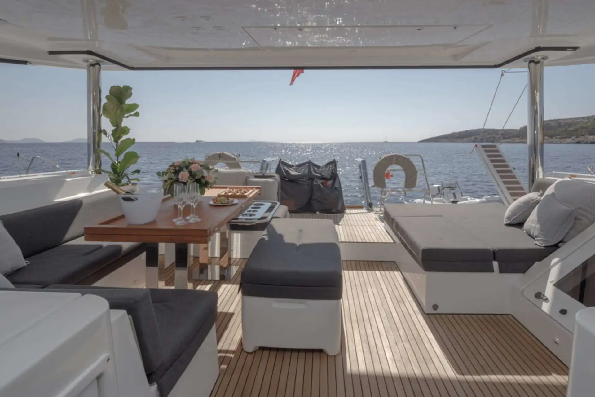 Lagoon 52 catamaran sailing in Sint Maarten