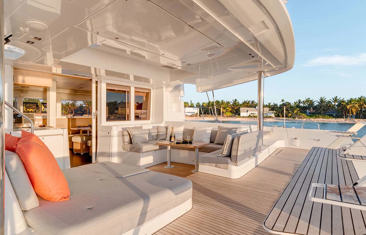 Lagoon 52 catamaran sailing in Sint Maarten