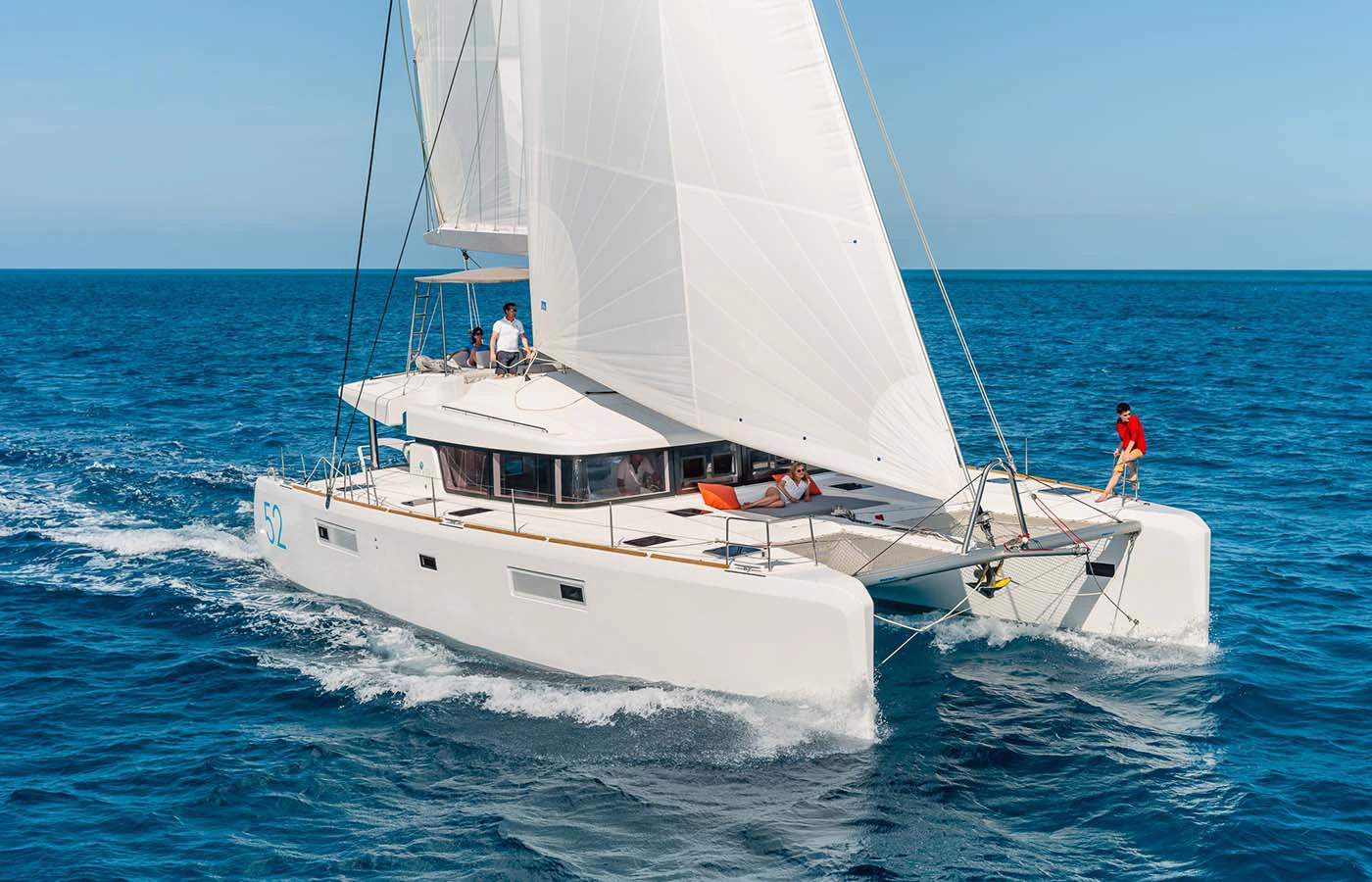 Lagoon 52 catamaran sailing in Sint Maarten