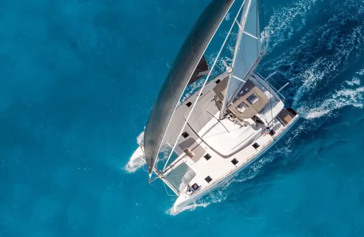 Lagoon 52 catamaran sailing in Sint Maarten