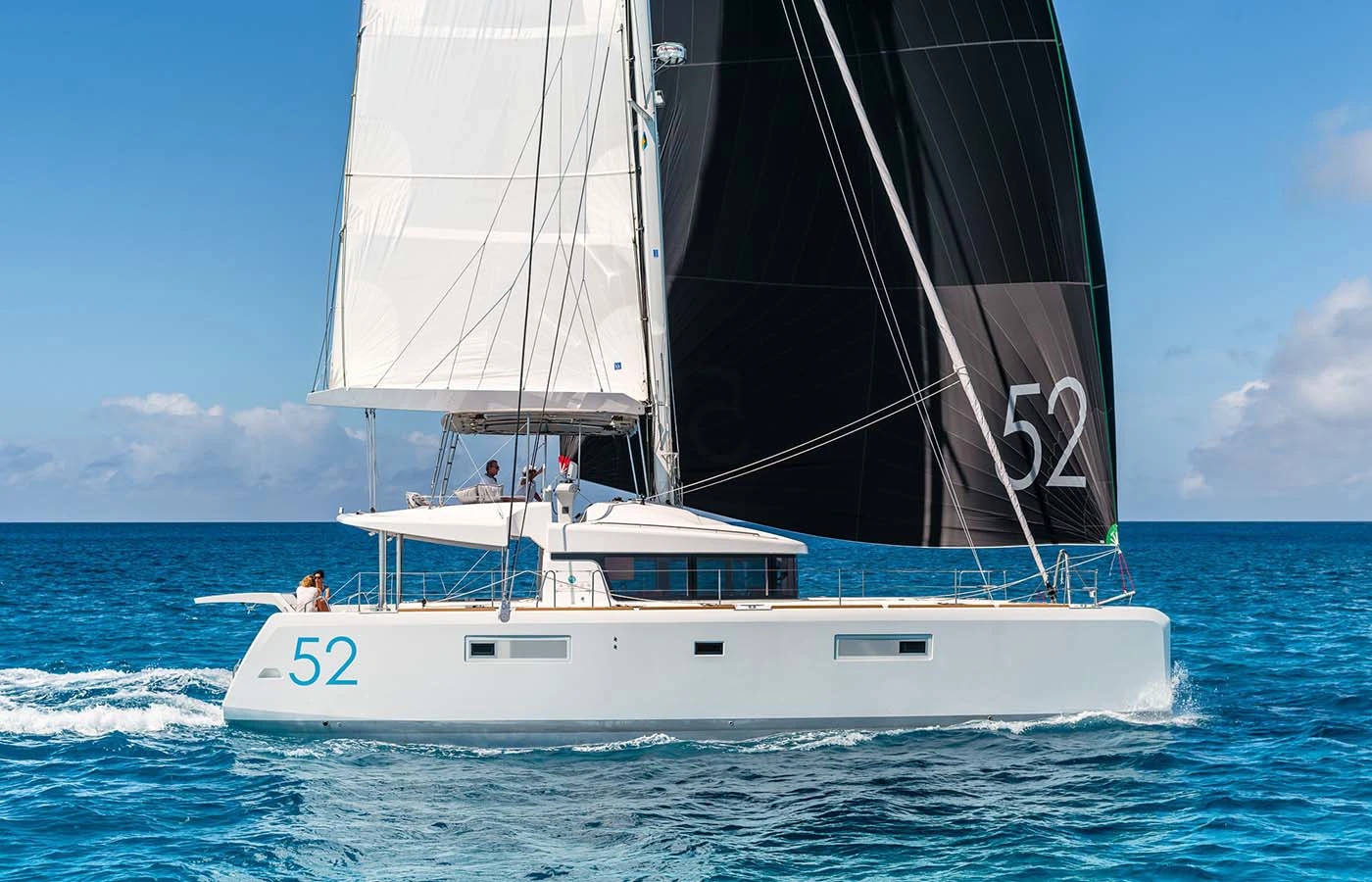 Lagoon 52 catamaran sailing in Sint Maarten