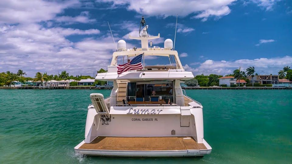 Ferretti 75 ft yacht for charter cruising in Miami, Florida