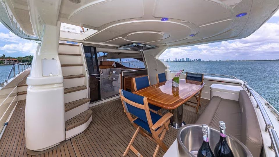Ferretti 75 ft yacht for charter cruising in Miami, Florida