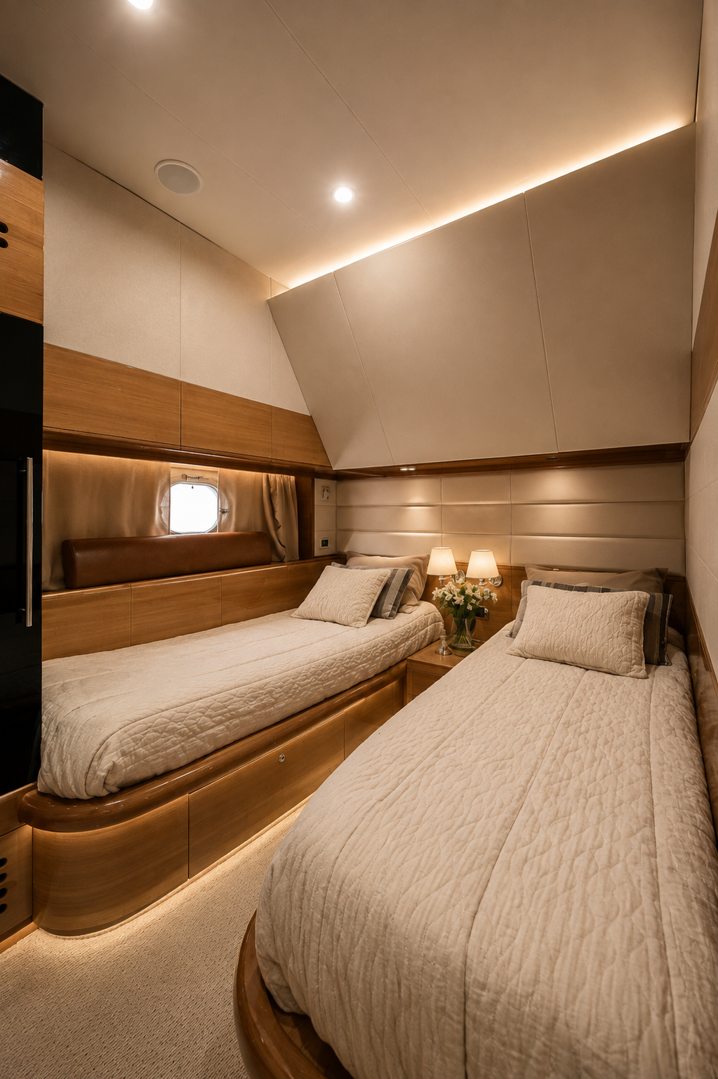 Aicon Ronin 75-foot luxury yacht in Miami featuring four private cabins, three bathrooms, and accommodation for up to 13 guests.