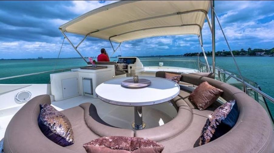 Ferretti 75 ft yacht for charter cruising in Miami, Florida