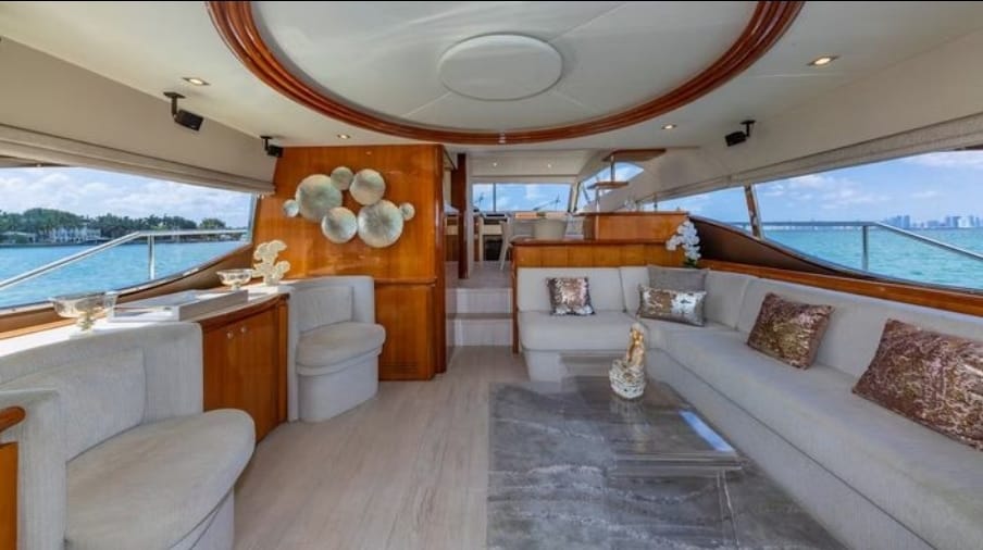 Ferretti 75 ft yacht for charter cruising in Miami, Florida