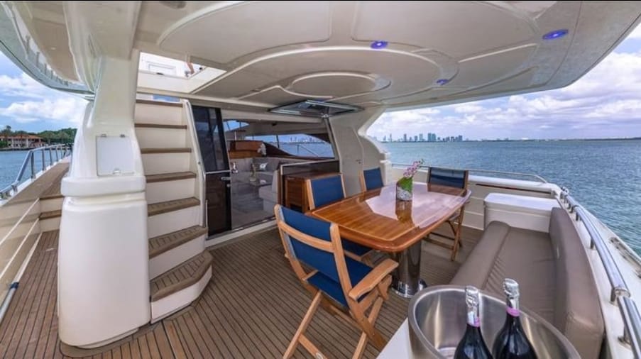 Ferretti 75 ft yacht for charter cruising in Miami, Florida