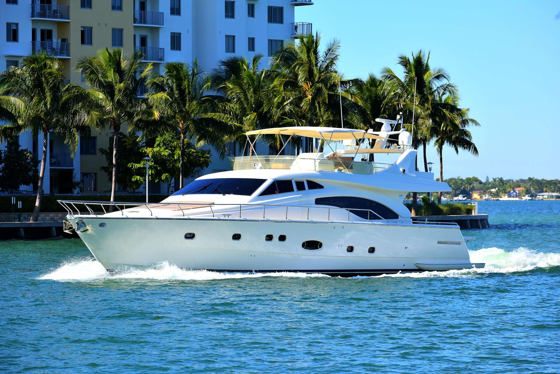 Ferretti 75 ft yacht for charter cruising in Miami, Florida