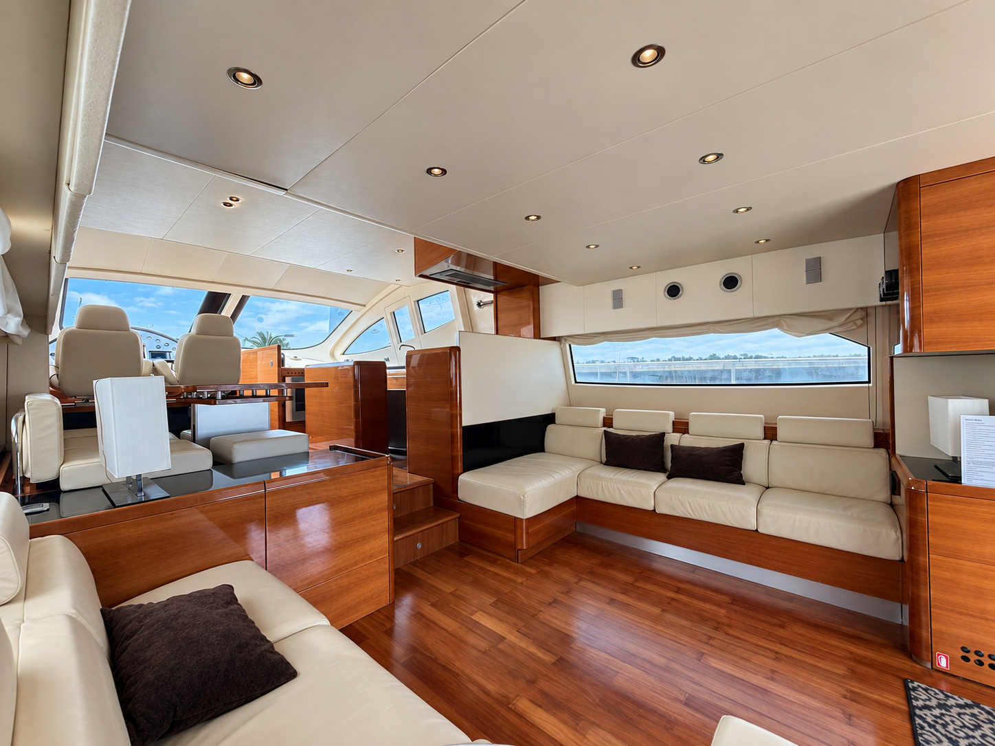 Aicon Ronin 75-foot luxury yacht in Miami featuring four private cabins, three bathrooms, and accommodation for up to 13 guests.